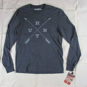 Rural Cloth Unisex Adult Long Sleeve Hunt Arrow Graphic T-Shirt Navy